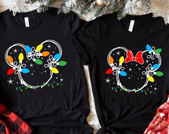 Disney Christmas Lights Shirts, Mickey Christmas Shirt,Minnie Christmas Shirt,Christmas Squad,Christmas Crew,Disney Girls Trip,Disney Family