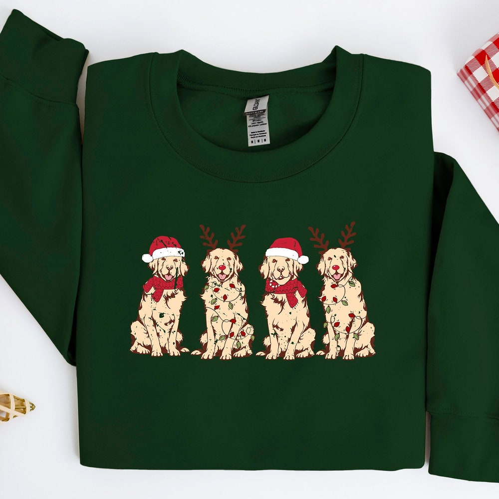 Christmas Dog Sweatshirt, Christmas Golden Retriever Shirt, Dog Christmas Sweatshirt, Christmas Sweater, Christmas Shirt, Christmas Gift Onlytee