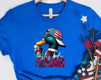 Tastes Like Freedom Goose Shirt, Independence Day Shirt, Goose Flag Shirt, Fourth of July Tee, Americans Tee, 4th of July Tee, US Flag Shirt