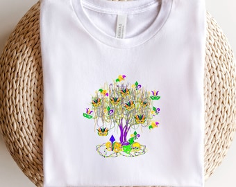 Mardi Gras Tree Shirt, Watercolor Mardi Gras Bead Tree, Mardi Gras Tee, Carnival Shirt, New Orleans Tee, NOLA Shirt, Fat Tuesday Shirt