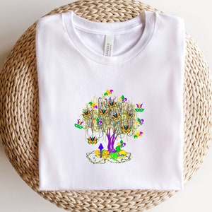 Mardi Gras Tree Shirt, Watercolor Mardi Gras Bead Tree, Mardi Gras Tee, Carnival Shirt, New Orleans Tee, NOLA Shirt, Fat Tuesday Shirt