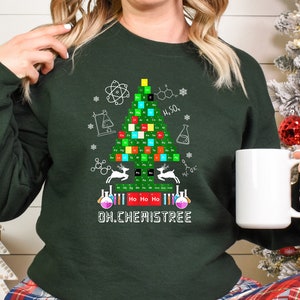 Camisa Chemistree, camisa de árbol de Navidad, camiseta de química, regalo de Navidad, camisa de tabla periódica, camisa escolar, camisa de Navidad para niños, camiseta divertida