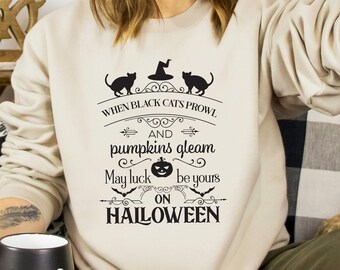 Camisa de Halloween de gato negro, camisa de Halloween feliz, camiseta divertida de Halloween, camisa de Halloween de mujer, regalo de Halloween, brujas de Halloween, fiesta de Halloween