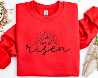 Él es camisa resucitada, camisa de Pascua, camisa cristiana, camisa religiosa, camisa inspiradora, regalo para ella, regalo de Pascua, camisa de Jesús