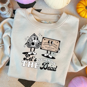Let&#39;s Summon The Dead | Retro Halloween Comfort Colors Shirt | Vintage Skeleton Halloween Shirt | Retro Fall Shirt | Spooky Shirt, Summon T
