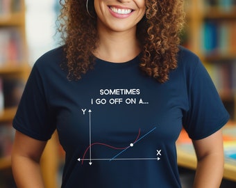 Parfois, je pars avec une chemise tangente, cadeau prof de mathématiques, t-shirt maths drôle, chemise algèbre, chemise geek maths, chemise nerd, t-shirt geek, chemise maths