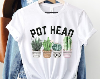 Växt-T-shirt, present till växtälskare, växttröja, suckulentpresent för kvinnor, krukhuvudtröja, rolig växttröja, suckulent-T-shirt, växtpresent