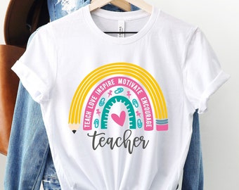 Inspirational Teacher Shirt, Teacher Life Shirt, Boho Teacher Shirt, Boho Rainbow Teacher Shirt, Kindergarten Teacher Shirt, Back to School