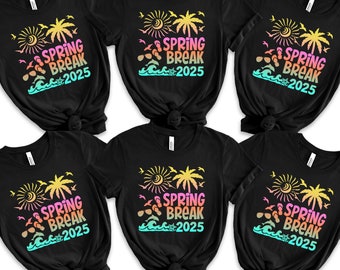 Spring Break 2025 Shirt, Beach Vibes 2025 Shirt, Beach Shirts, Family Matching Shirt, Vacation Gift, Gift for Friends, Spring Break 2025 Tee