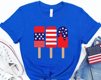 American Flag Ice Cream Shirt, American Flag Shirt, 4th of July Shirt, Independence Day Shirt, 4th of July Gift, Popsicle ice cream shirt
