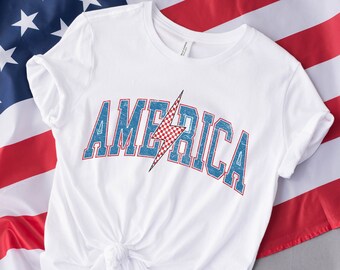 Camisa patriótica masculina da América, camisa feminina com bandeira dos EUA, 4 de julho, camiseta Dia da Independência, Dia dos Pais Patriótico, dotado americano