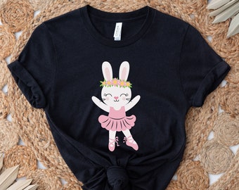 Ballerina Bunny Shirt, Dancer Rabbit T-shirt, Spring Animal Tee, Dance Student Easter Shirt, Dancing Teacher T-shirt, Cute Bunny Tee