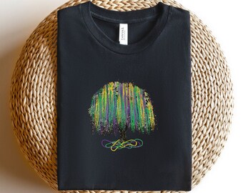 Mardi Gras Tree Shirt, Watercolor Mardi Gras Bead Tree, Mardi Gras Tee, Carnival Shirt, New Orleans Tee, NOLA Shirt, Fat Tuesday Shirt