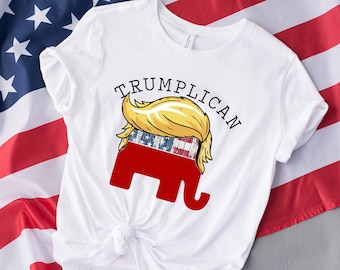 Trumplican leopard flag design  a unisex short sleeve shirt/republican/long hair/maga/trump/stars/USA/president,Trumplican Trump Republican