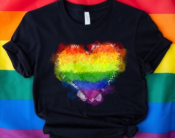 Pride Heart Shirt, Pride Shirt, LGBTQ Shirt, Pride Month Shirt, Gay Pride Shirt, Pride T shirt, Equality Shirt, LGBTQ Rainbow Heart Shirt