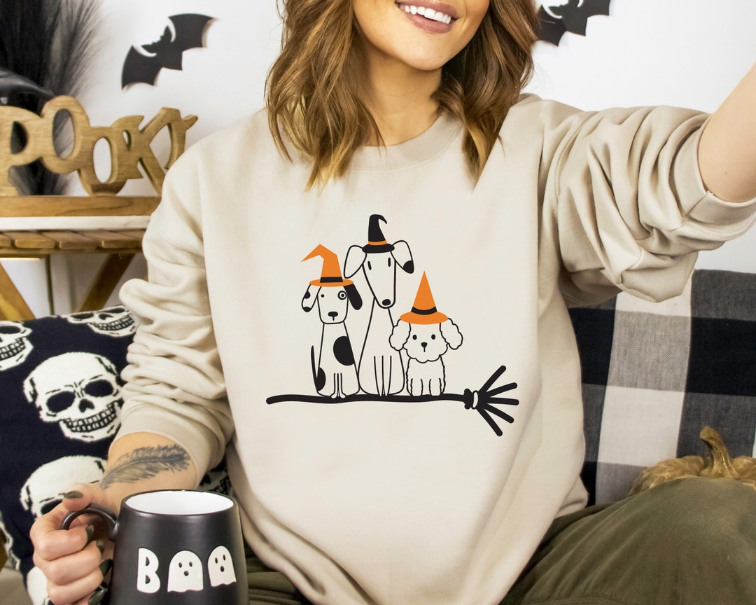Dogs Witch Shirt, Dog Ghost Shirt, Halloween Dog Shirt, Cute Kids ...