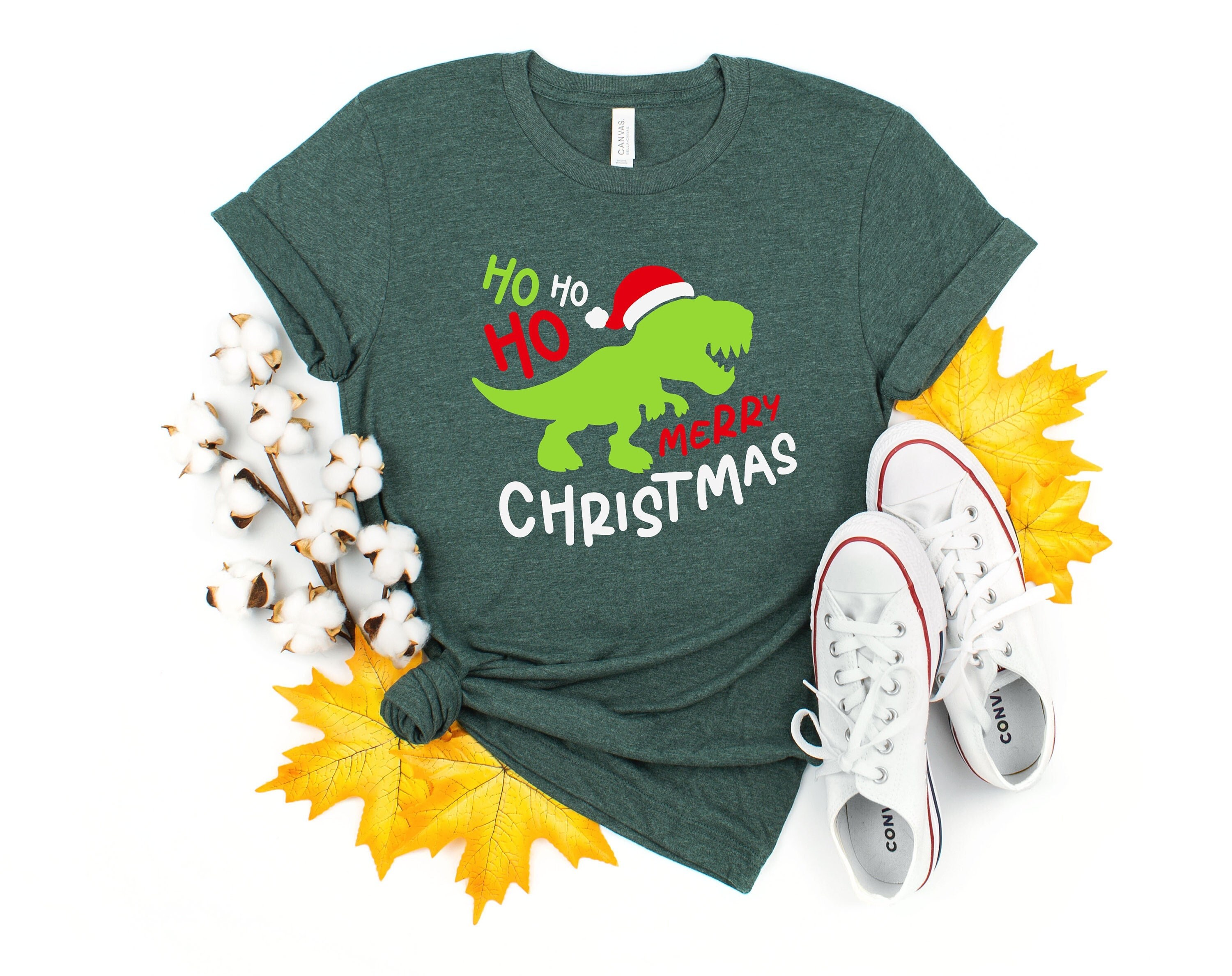 Discover Ho Ho Ho Merry Christmas Dinosaur Shirt, Cute boy Christmas shirt, Funny boy Christmas shirt , Christmas 2021 T-shirt, cute religious tee