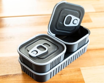 Juego de 3 latas de sardinas impresas en 3D – Colores personalizados disponibles