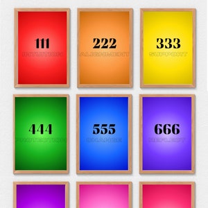 Angel Number Print Wall Art (Pack of Nine)