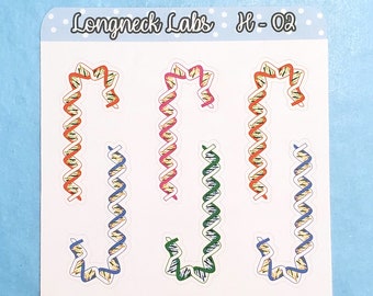 DNA キャンディケイン | 装飾 | 科学ステッカー | ジャーナルステッカー | かわいい