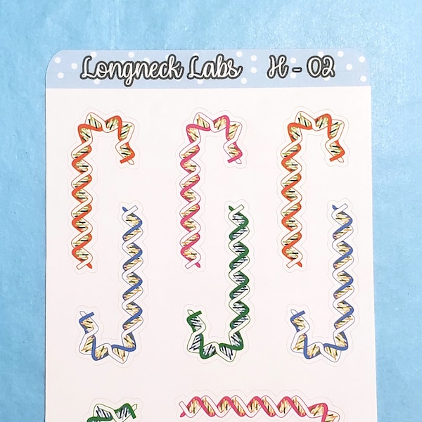 DNA Candy Canes | Decorative | Science Stickers | Journal Stickers | Kawaii