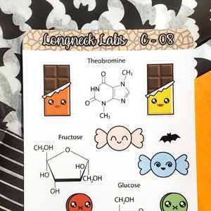 Química de dulces / Decorativos / Pegatinas científicas / Pegatinas de diario / Kawaii