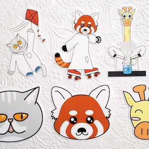 Vinilos de personajes / Decorativos / Pegatinas de ciencia / Pegatinas de diario / Kawaii / Pegatina de computadora portátil / Pegatina de botella de agua