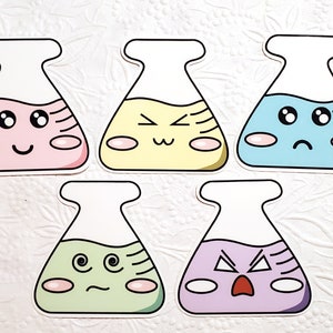 Vinilos Mood Flasks / Decorativo / Pegatinas de ciencia / Pegatinas de diario / Kawaii / Pegatina de computadora portátil / Pegatina de botella de agua