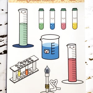Produits chimiques à gogo | | décoratifs Autocollants scientifiques | | autocollants de journal Kawaii