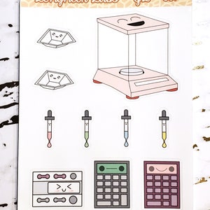 Un pesaje para calcular / Decorativo / Pegatinas científicas / Pegatinas de diario / Kawaii