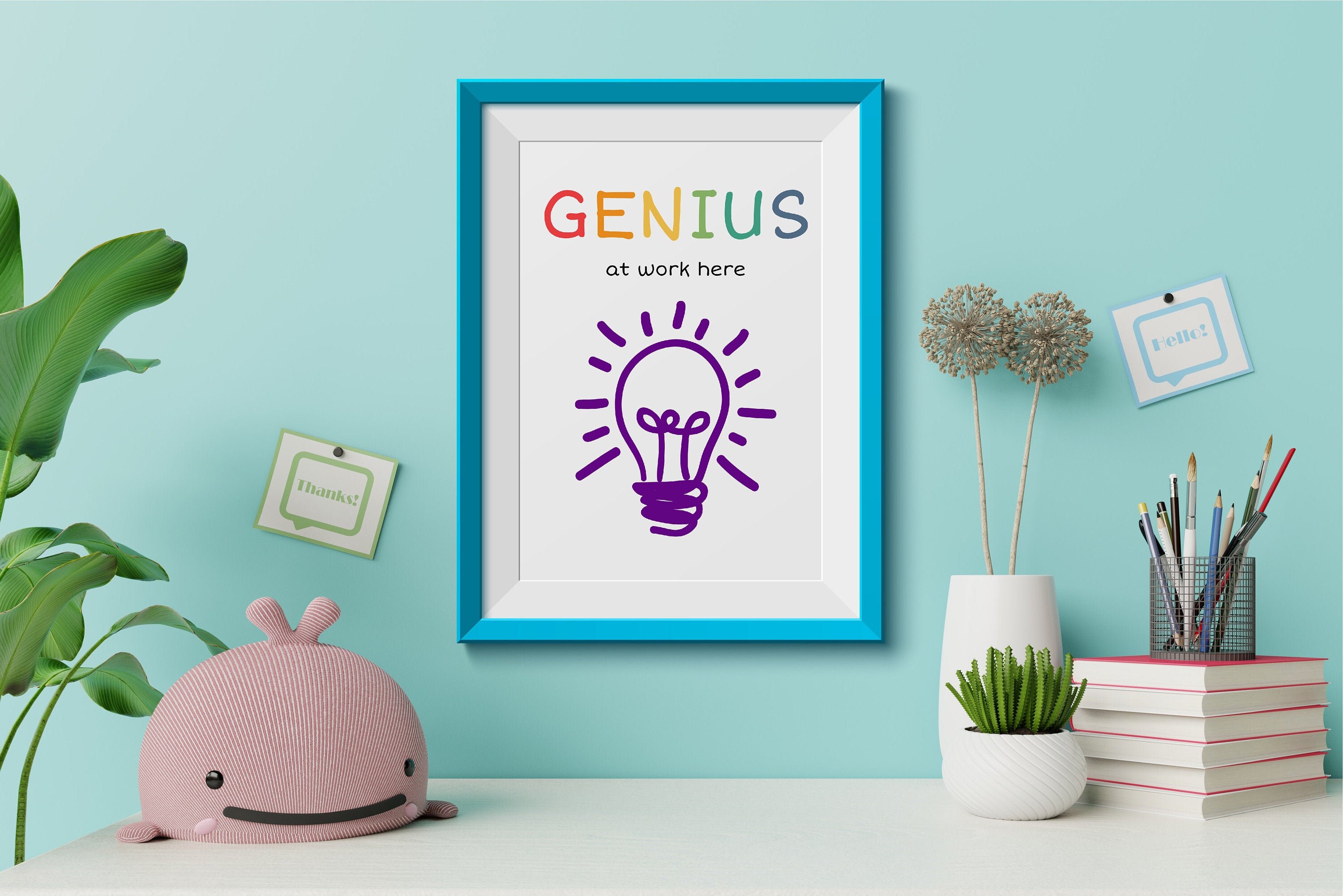 GENIUS at Work Here Positive Affirmation Print DIGITAL File - Etsy UK