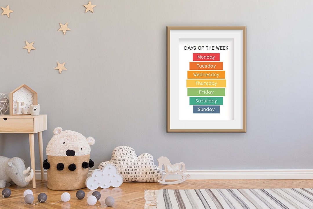 Days of the Week Printable Classroom Wall Art Learning - Etsy Ireland