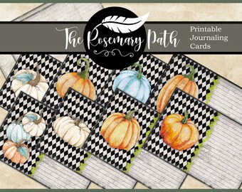 10 tarjetas de diario, diseño de calabaza arlequín, perfectas para diarios basura, tarjetas de recetas, recintos de regalo y ¡MÁS!