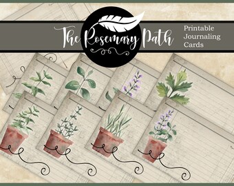 10 tarjetas de diario, hierbas en macetas, perfectas para un diario de jardín o planificador de jardines