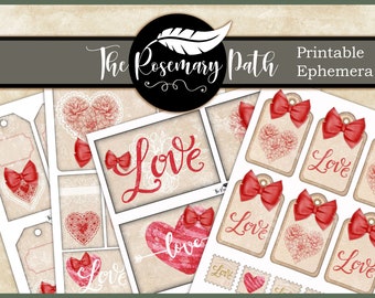 Efemérides imprimibles del Día de San Valentín para su diario, tarjetas de felicitación o etiquetas