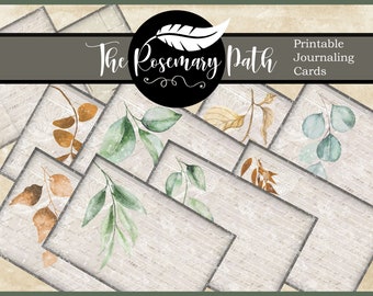 10 tarjetas de diario, diseño botánico de sueño otoñal, ¡perfecto para diarios basura, planificadores, tarjetas de recetas y más! Descarga instantánea