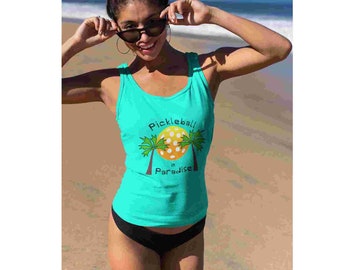 Pickleball in Paradise Slim Fit Racerback Tank