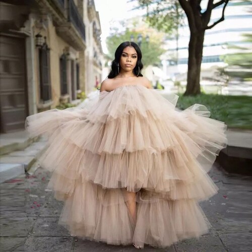Fashion Hi Low Puffy Tiered Tulle Women 