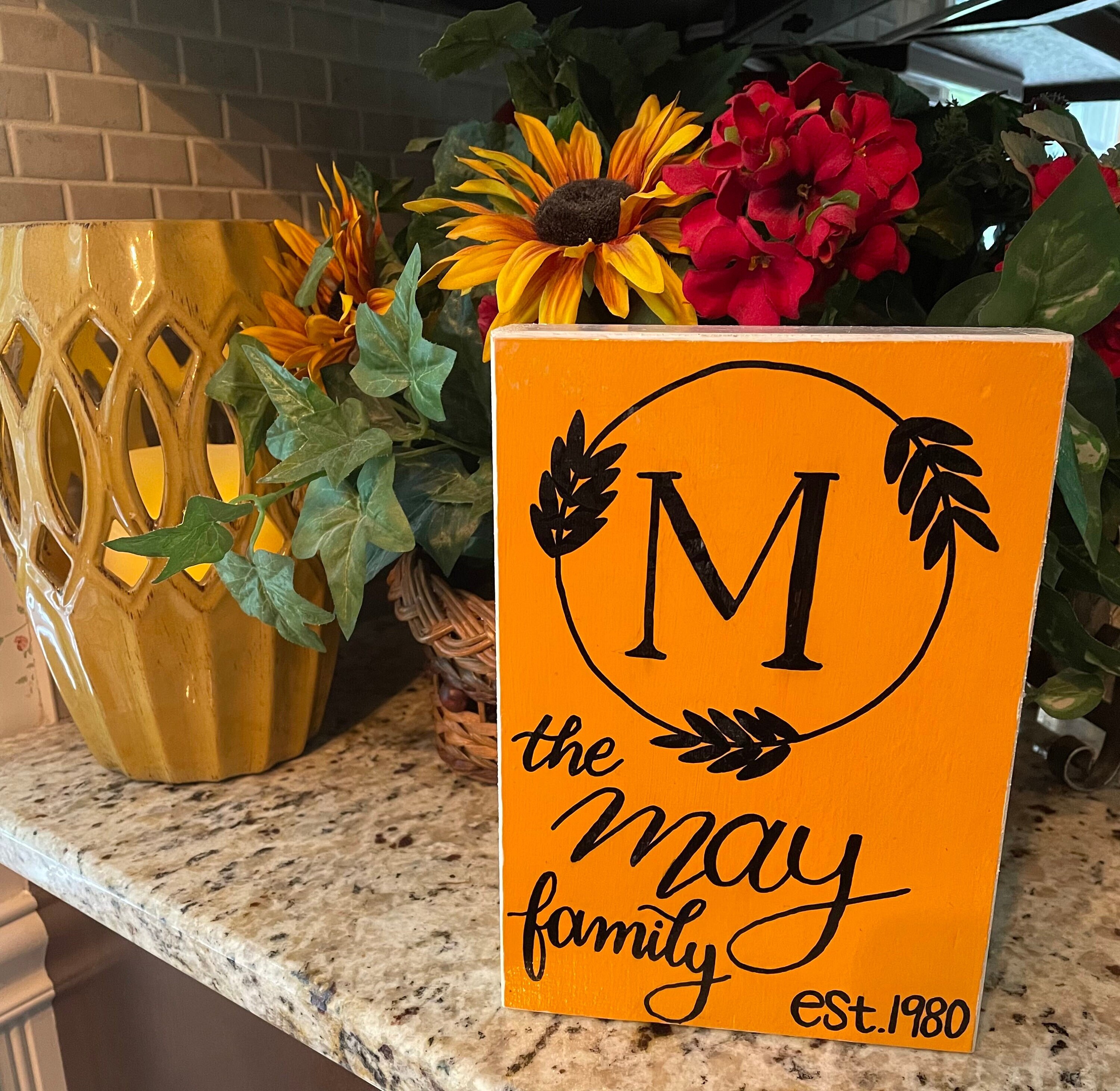 Home Decor with Last Name Family Name Personalized Custom | Etsy