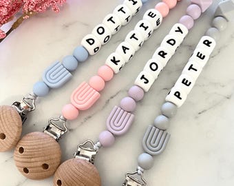 Personalized Rainbow Arch Dummy Clip | Custom Pacifier Chain