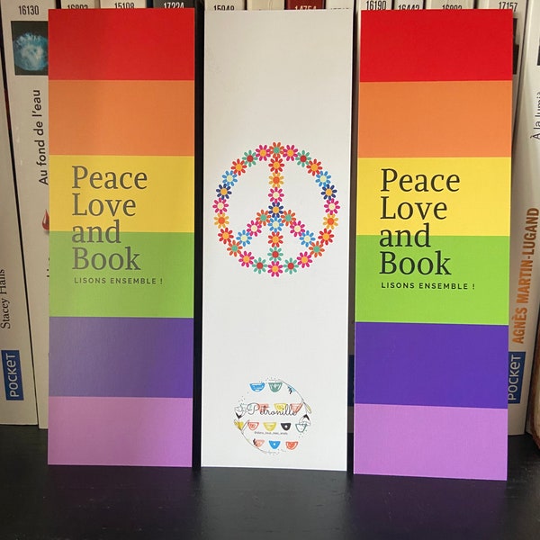 Marque-page Peace Love and Book