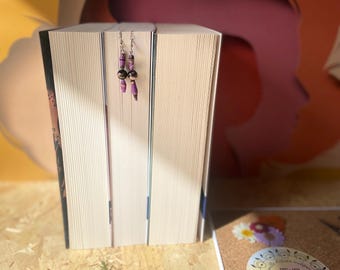 Bücherwurm Ohrringe - lila