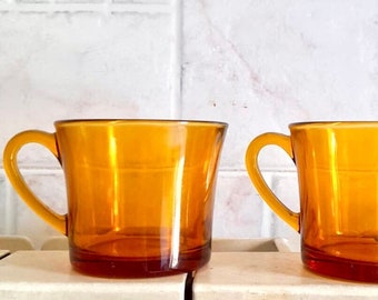 Duralex Amber Coffee Cups from the 70's