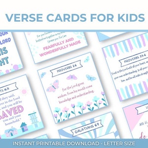Tarjetas de memoria de las Escrituras para niños/Tarjetas de versículos para niños/Tarjetas de memoria para educación en el hogar/Tarjetas de memoria de versículos para la escuela dominical