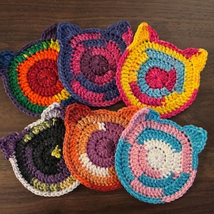 Pride Crochet Cat Coasters Packs