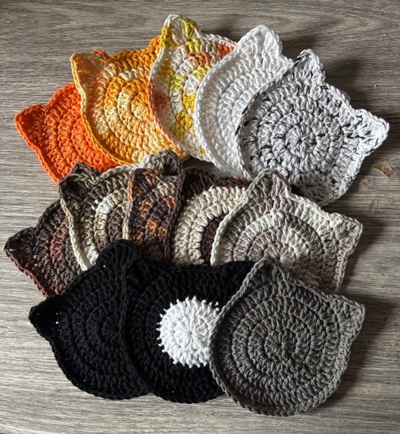 Crochet Cat Coasters