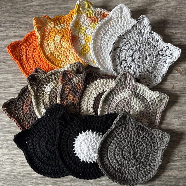 Crochet Cat Coasters
