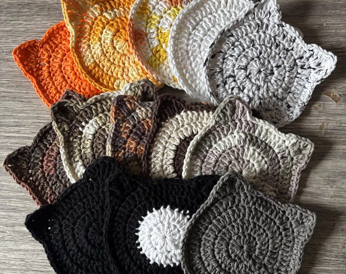 Crochet Cat Coasters