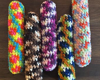 Medium Colorful Plush Crochet Catnip Kickers