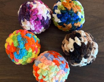Colorful Medium Plush Crochet Catnip Ball
